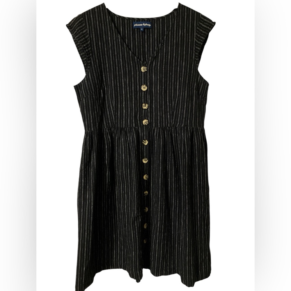Princess Highway Linen Dress Size 12 *flaw, read description* Cotton Striped